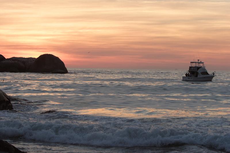 note sun sets behind Duiker's Rock in winter