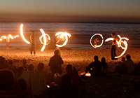 Firedancing at Second Beach - Monday nights